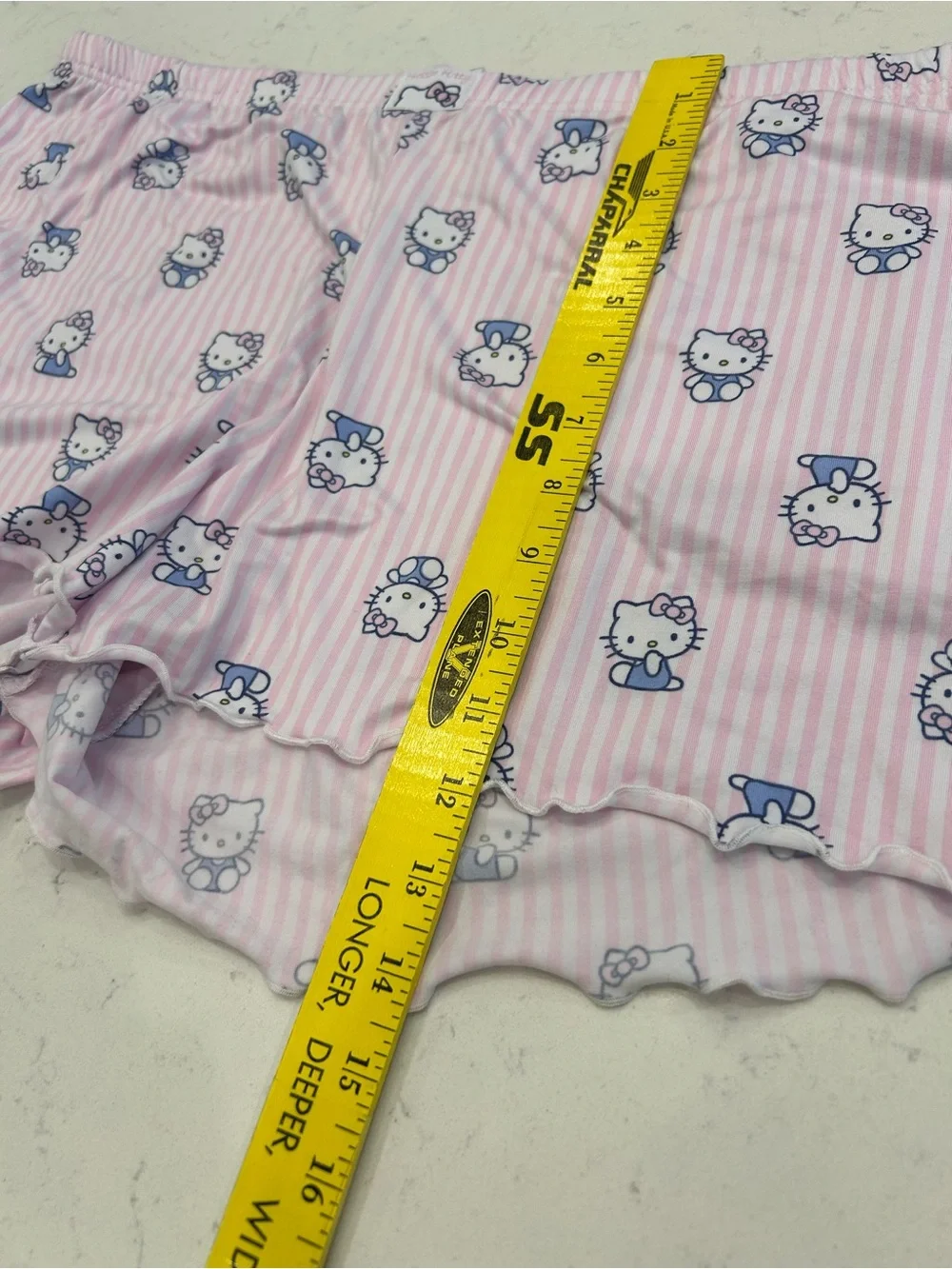 Hello Kitty Pale Pink Striped Short Pajama Set with Character Print